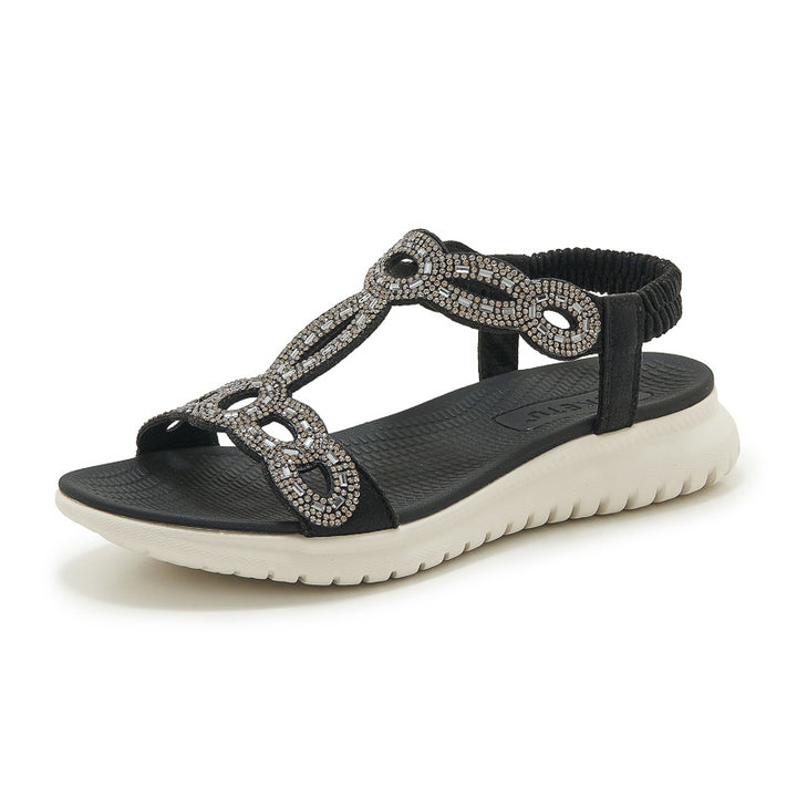 Dame mode toe separator sandaler med stabile dekorationer og dæmpende sål Stilla