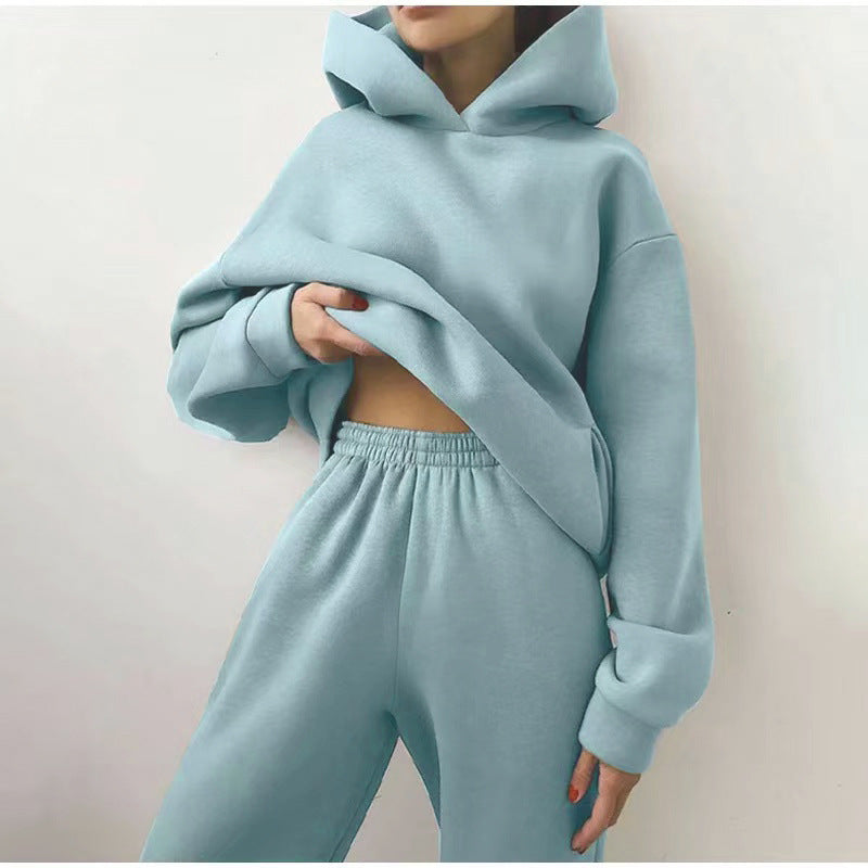 Femme Cozy Fleece Hoodie og Joggingbuks Sæt Stilla