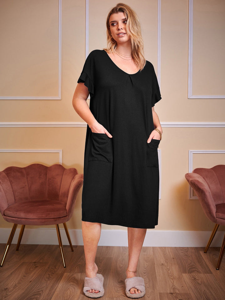 Stilla | Nattkjole-Kjole Plus Size Bomuld Lomme Kjole