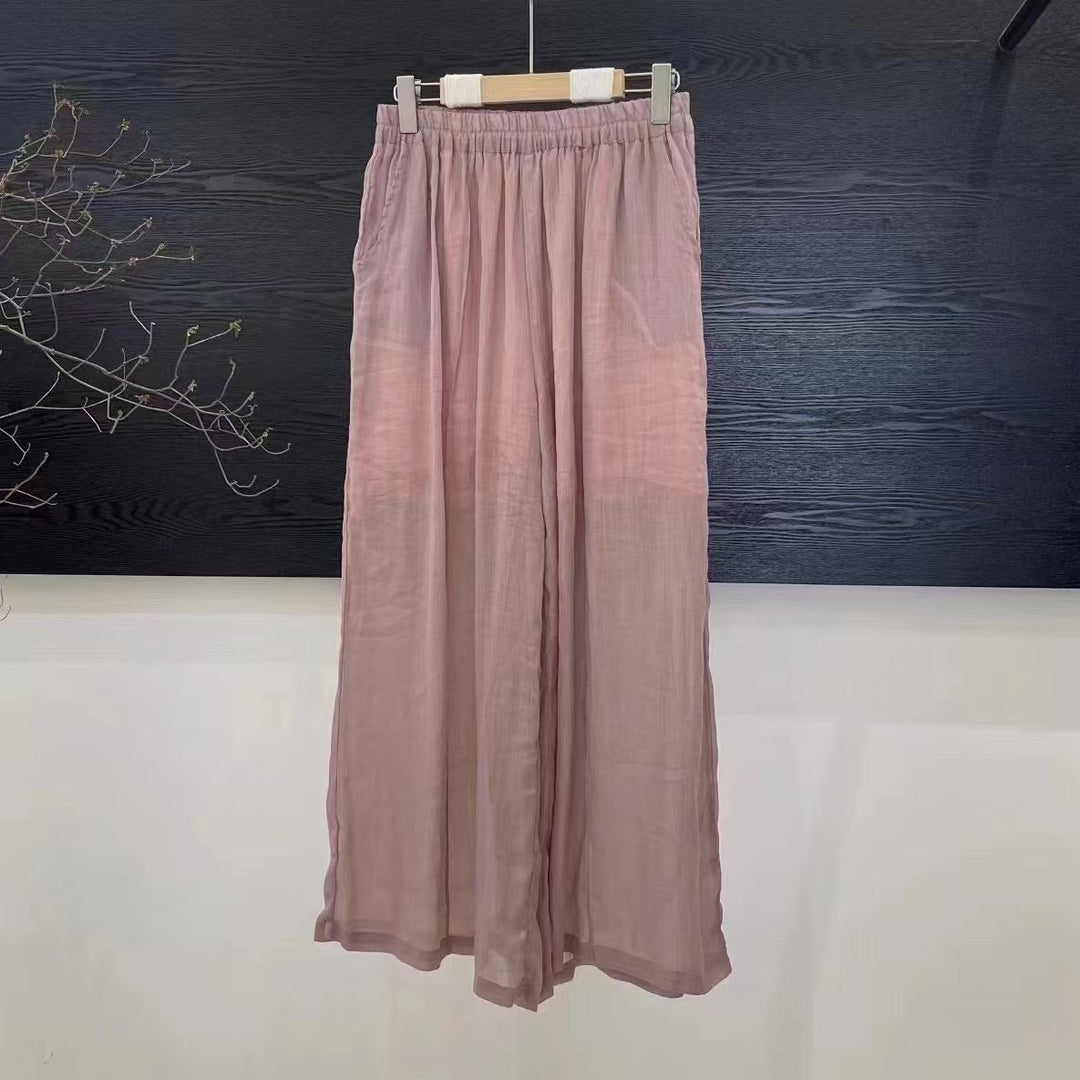 Femme Lette Bred Bukser med Elastisk Talje Stilla