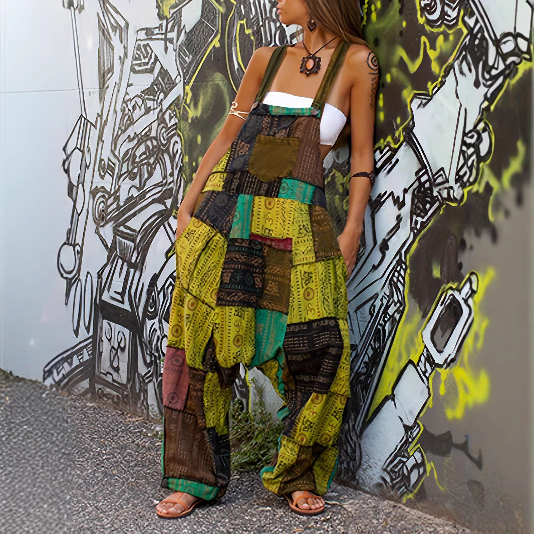 Dame Casual Patchwork-Overalls Stilla