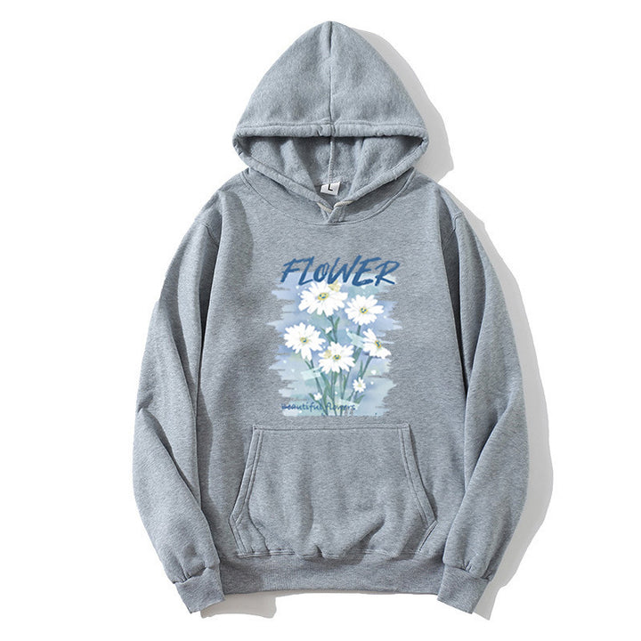 Kvinde hoodie med blomster grafik tryk Skovae