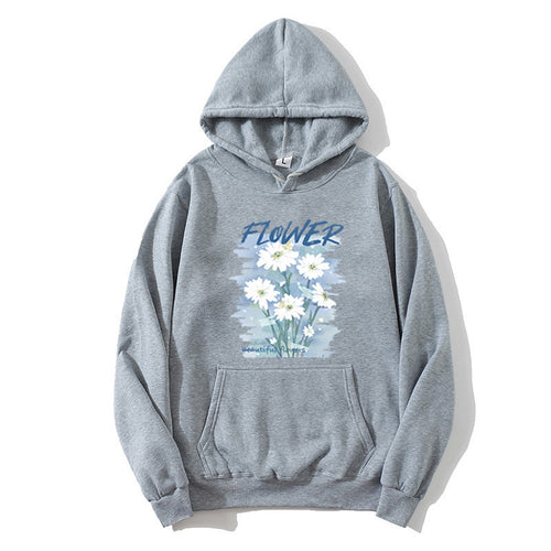 Kvinde hoodie med blomster grafik tryk Skovae
