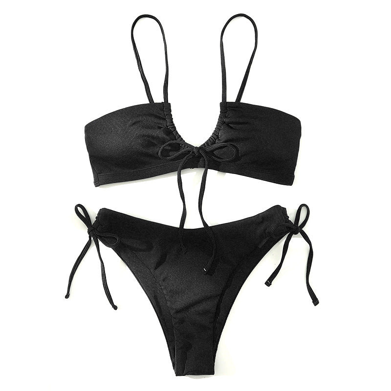 Dame justerbar ribbet bikini-sæt Stilla