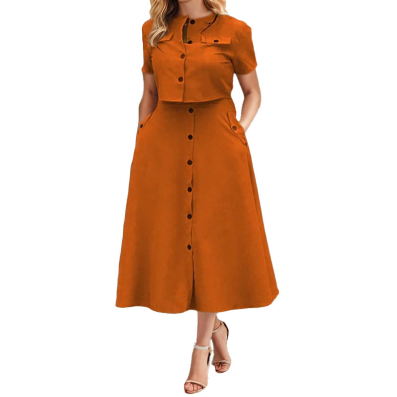 Dame Maxikjole med cropped overdel og praktiske lommer Stilla