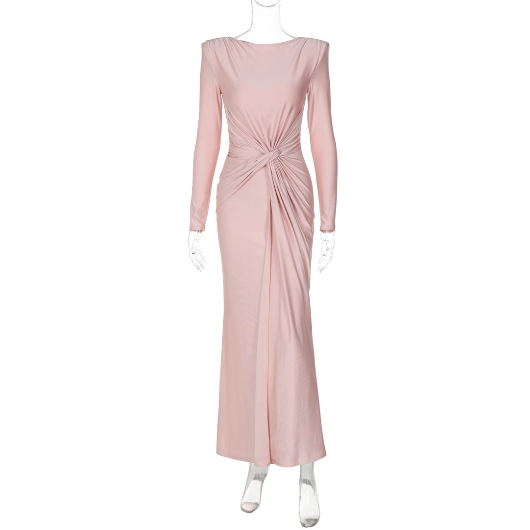 Dame Maxikjole med elegant omslagdesign og figursyet snit Stilla