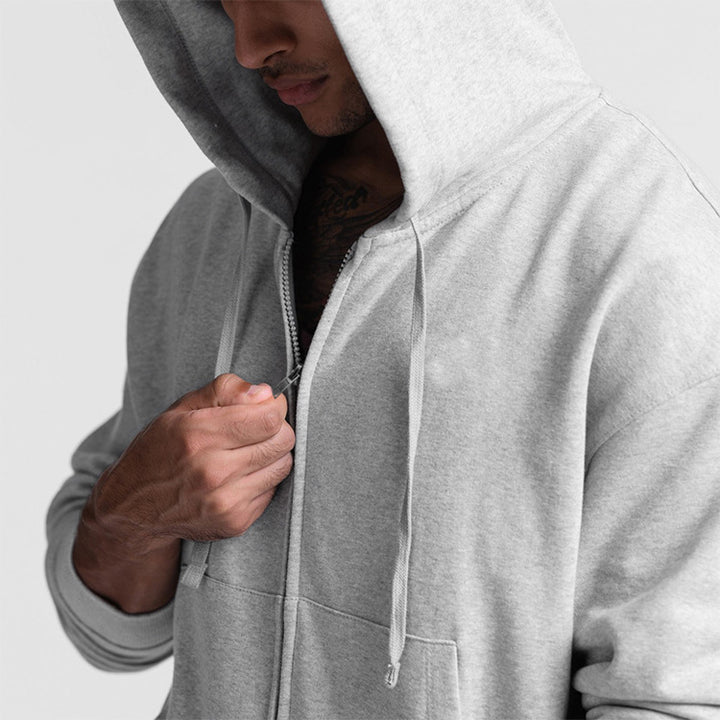 Herrer Cozy Zip-Hoodie med frontlomme og blødt fleecefôr Stilla