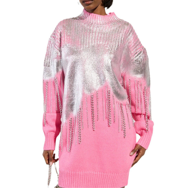 Kvinders Glamourøse Sweater med Glitter Frynser Stilla