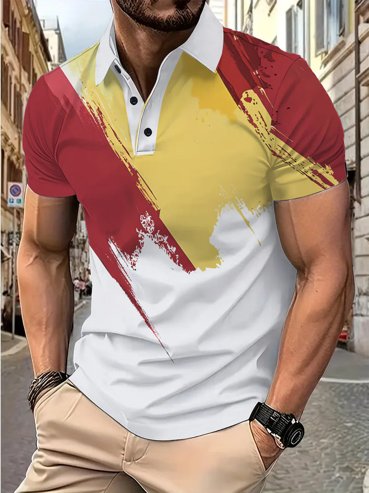 Herrer Poloshirt med kunstnerisk design Stilla