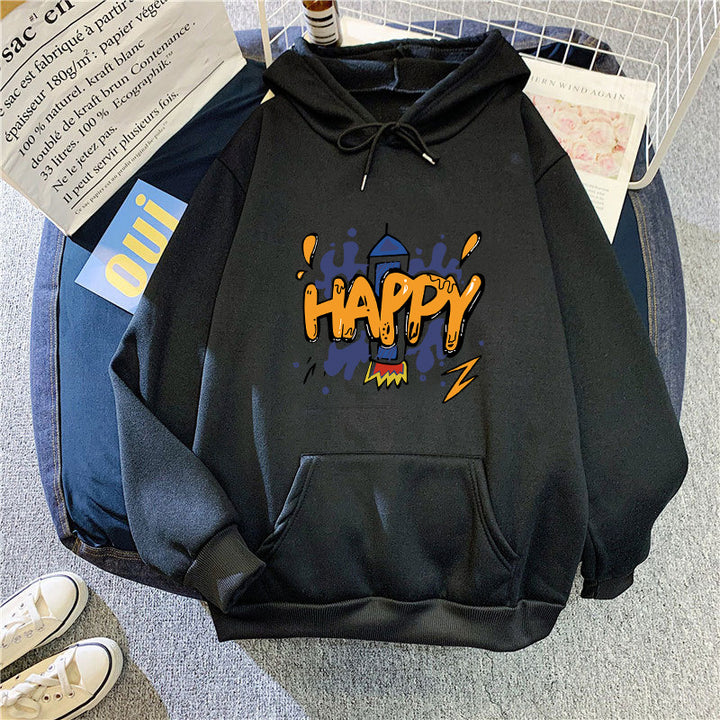Dame hætte sweatshirt med munter grafisk design Skovae