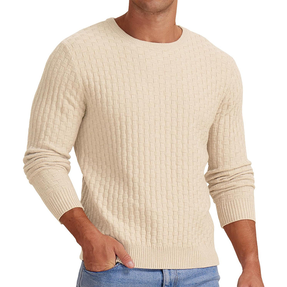 Herre strikkepullover med struktureret design Stilla