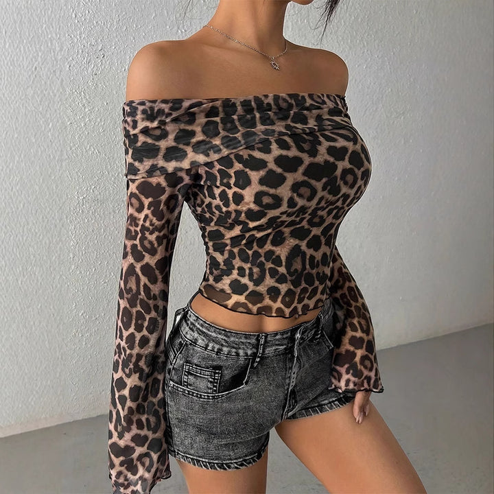 Dame Off-Shoulder Bluse med vidde udvidede ærmer Skovae