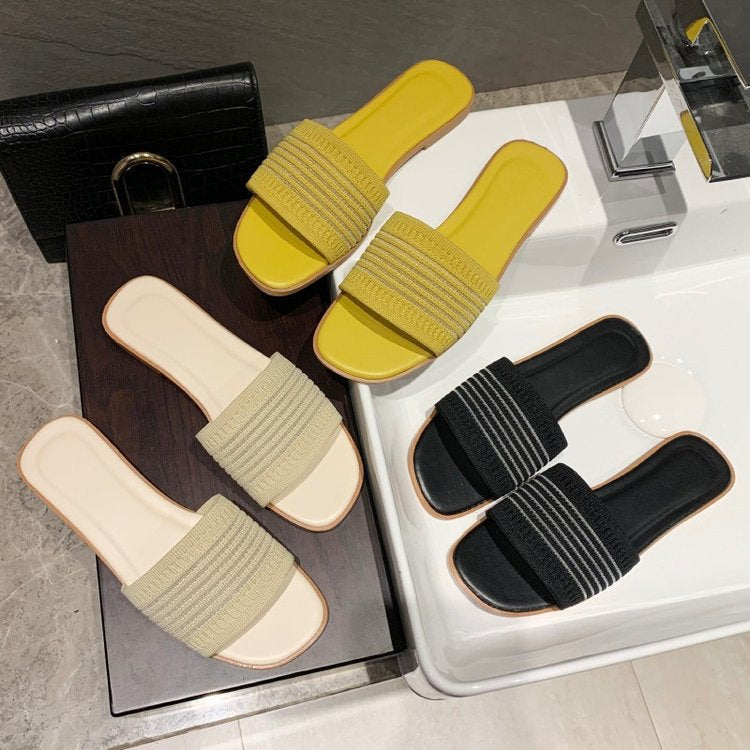 Dame Komfortable Slip-On Sandaler med elastisk Remdesign Stilla