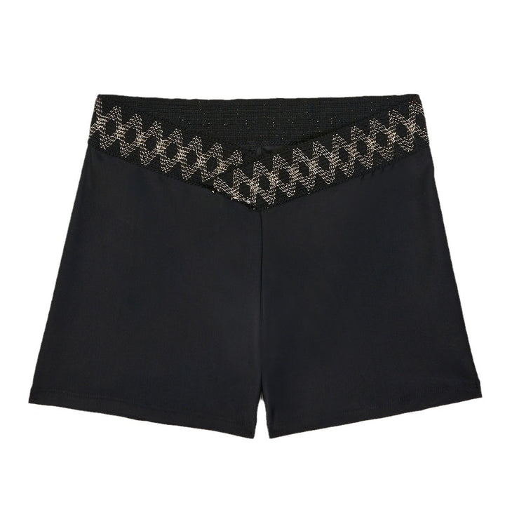 Dame badshorts med elastisk linning og moderigtig zigzagdesign Stilla