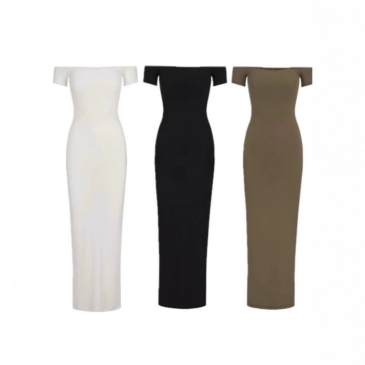 Dame Off-Shoulder Bodycon Maxi Kjole Stilla