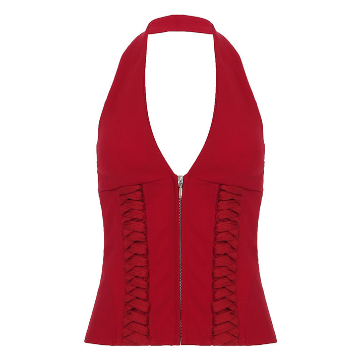 Dame Cropped top med raffineret snøre design Skovae