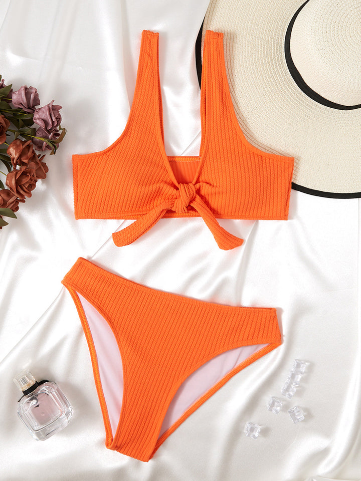 Dame Rip-Crop-Top-Bikini-Sæt Stilla