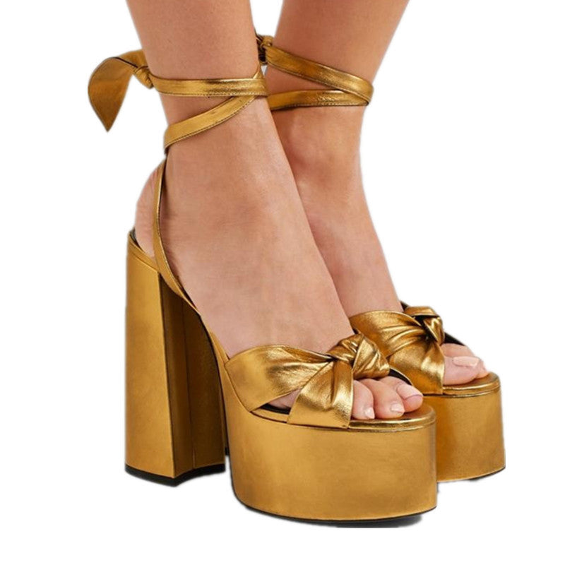 Dame Høj Plateau Slingback Sandaler med Sløjfedetalje Stilla