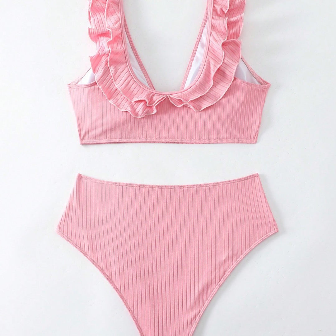 Femme Rynket Højskåret Bikini Sæt Stilla