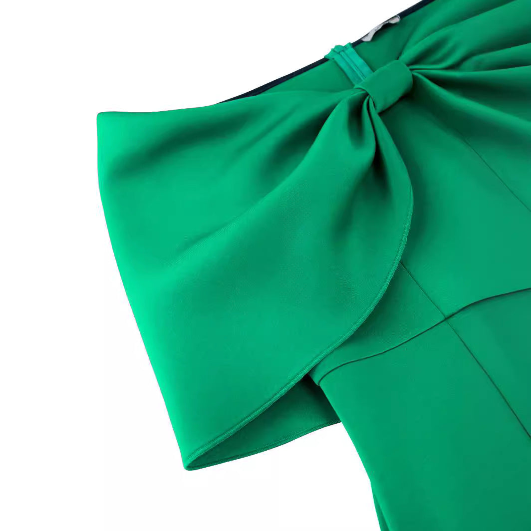 Damer Elegant Midi-kjole med overdimensioneret sløjfe-detalje Skovae