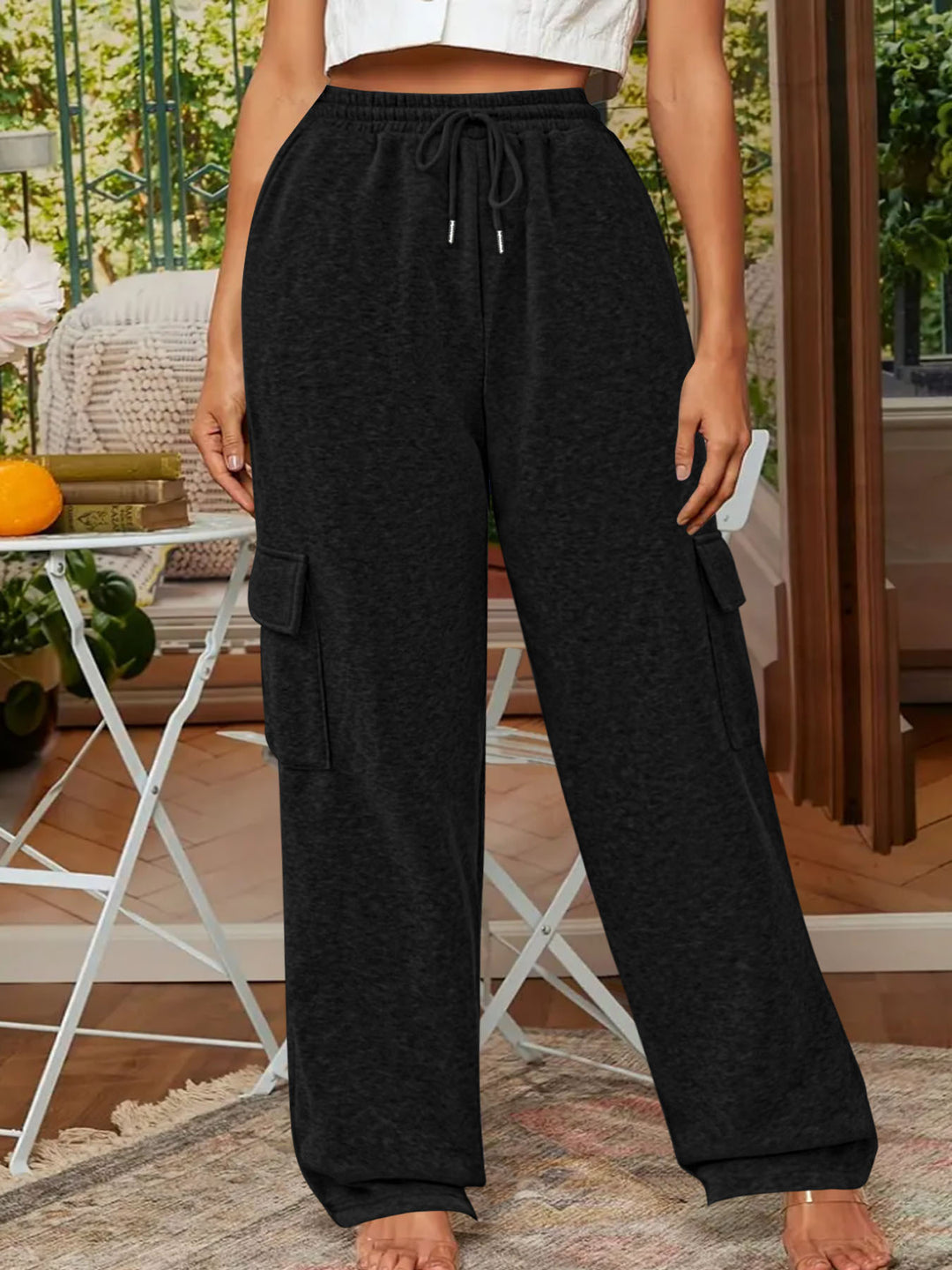 Dame Afslappet Fit Utility Cargo-Bukser Stilla