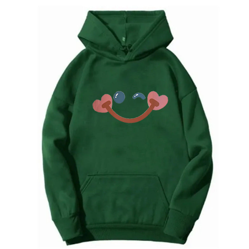 Kvinders hoodie med glad smiley-design Skovae