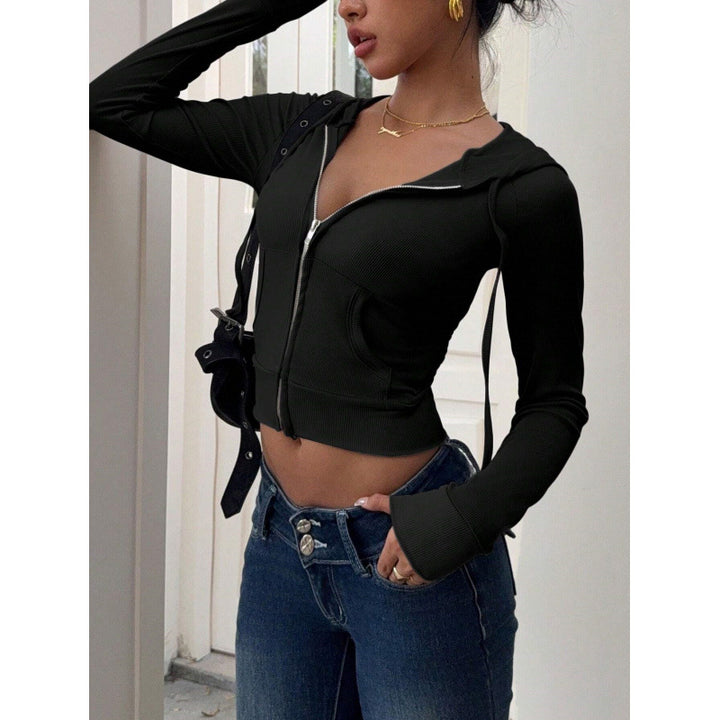 Femme Ribbet Zip-Up Crop Hoodie Stilla