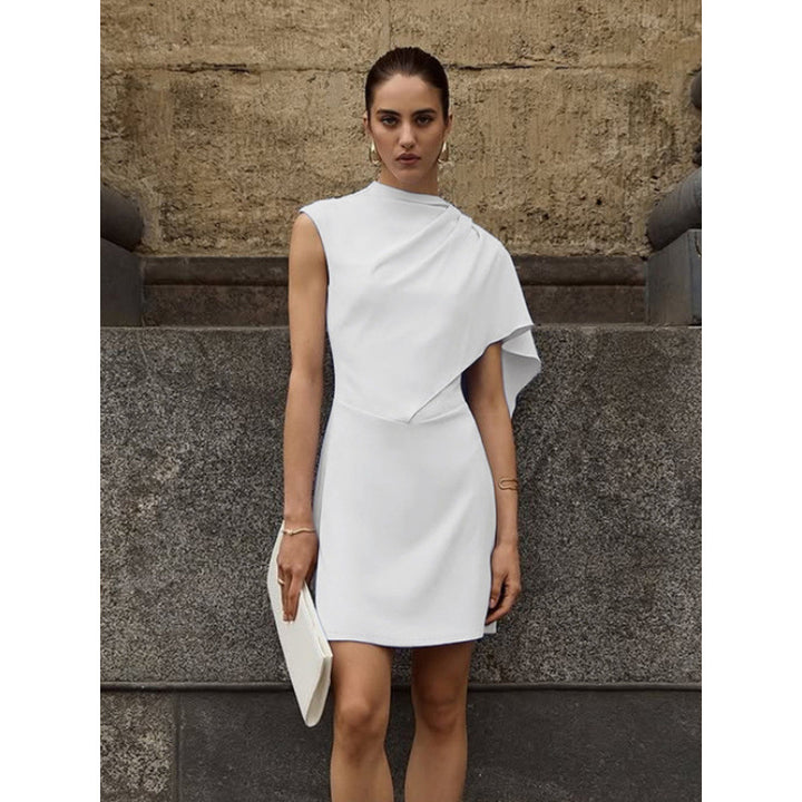 Damen elegantes Wickelkleid mit asymmetrischem Saum und raffinierter Drapierung Skovae