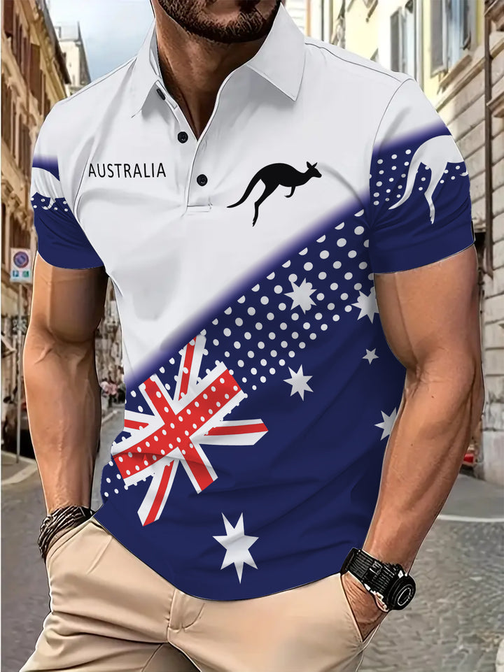 Herre Poloshirt med australsk motiv Stilla