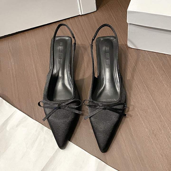 Femme Spidse Tæer Slingback-Hæle med Sløjfedetalje Stilla