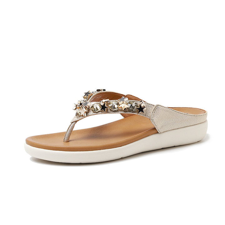 Dame Glamourøse Flip-Flops med elegant smykke detalje og komfortabel sål Stilla