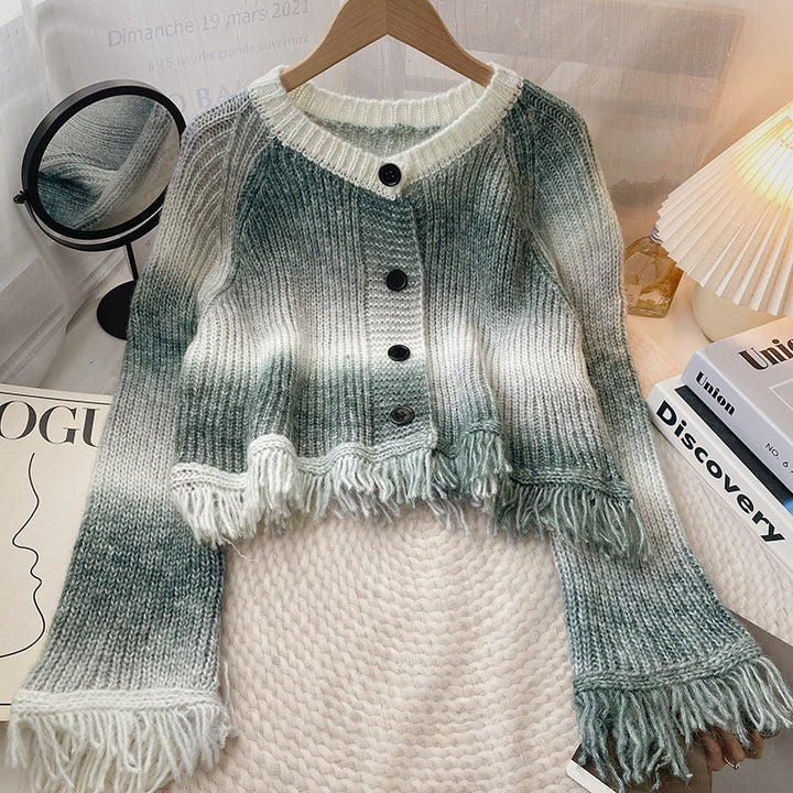 Femme Fryns-detalje Strik-cardigan Stilla