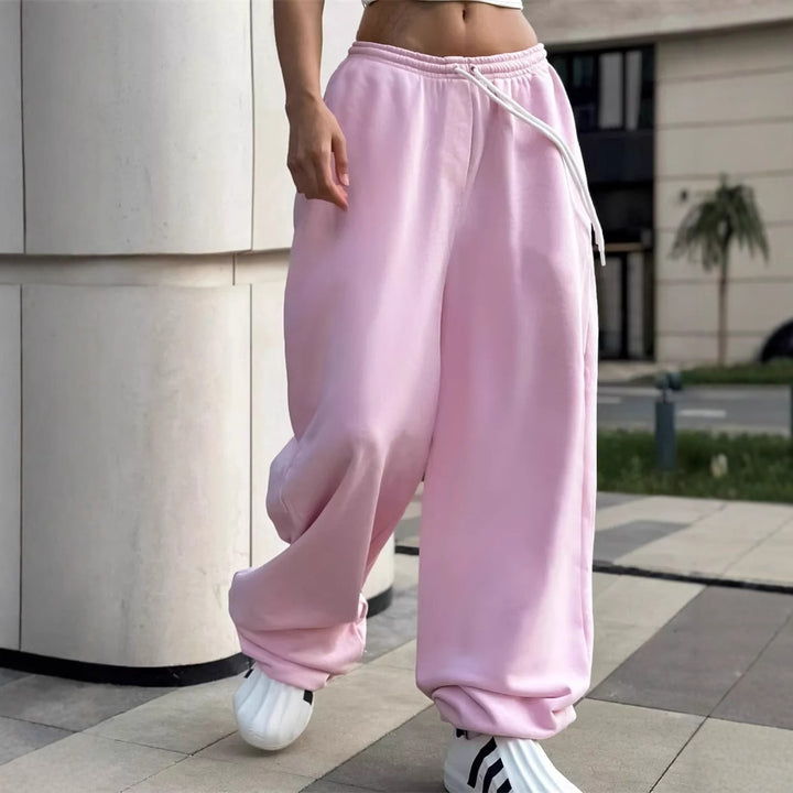 Dame casual sweatpants med høj talje og praktiske lommer