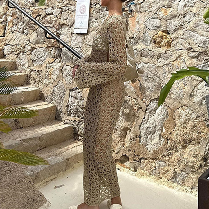 Dame strikkjole i Boho-stil Stilla