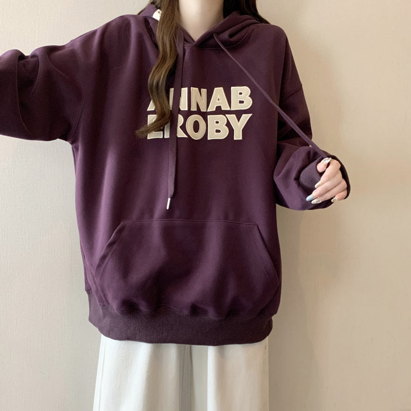 Femme Grafik Afslappet Fit Hoodie med Kænguru-lomme Stilla