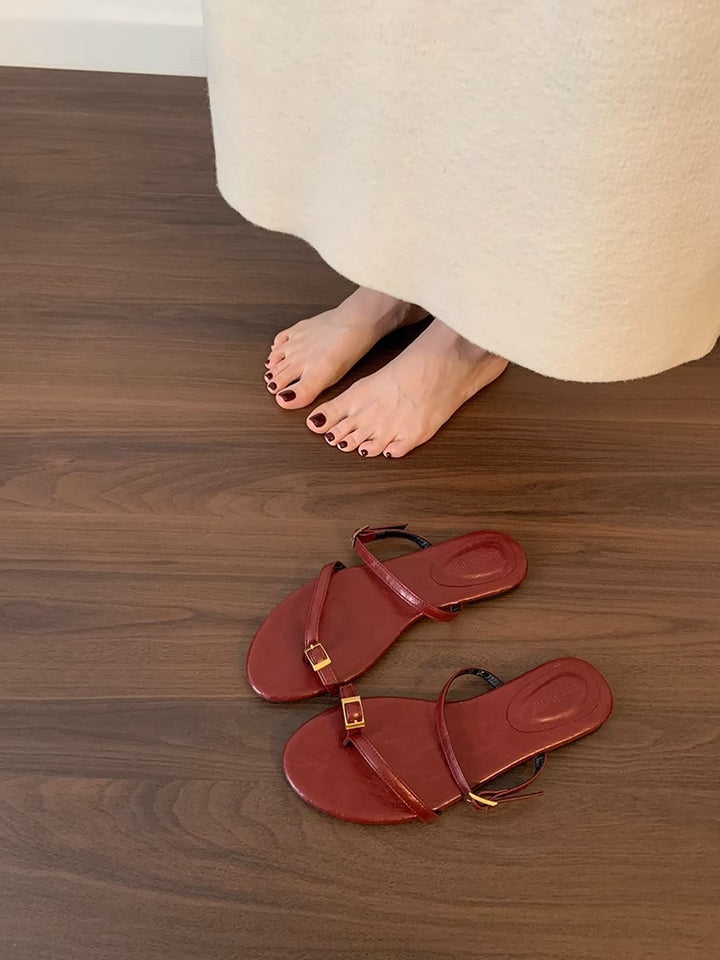 Damer Elegante Minimalistiske Glid-Sandaler Stilla