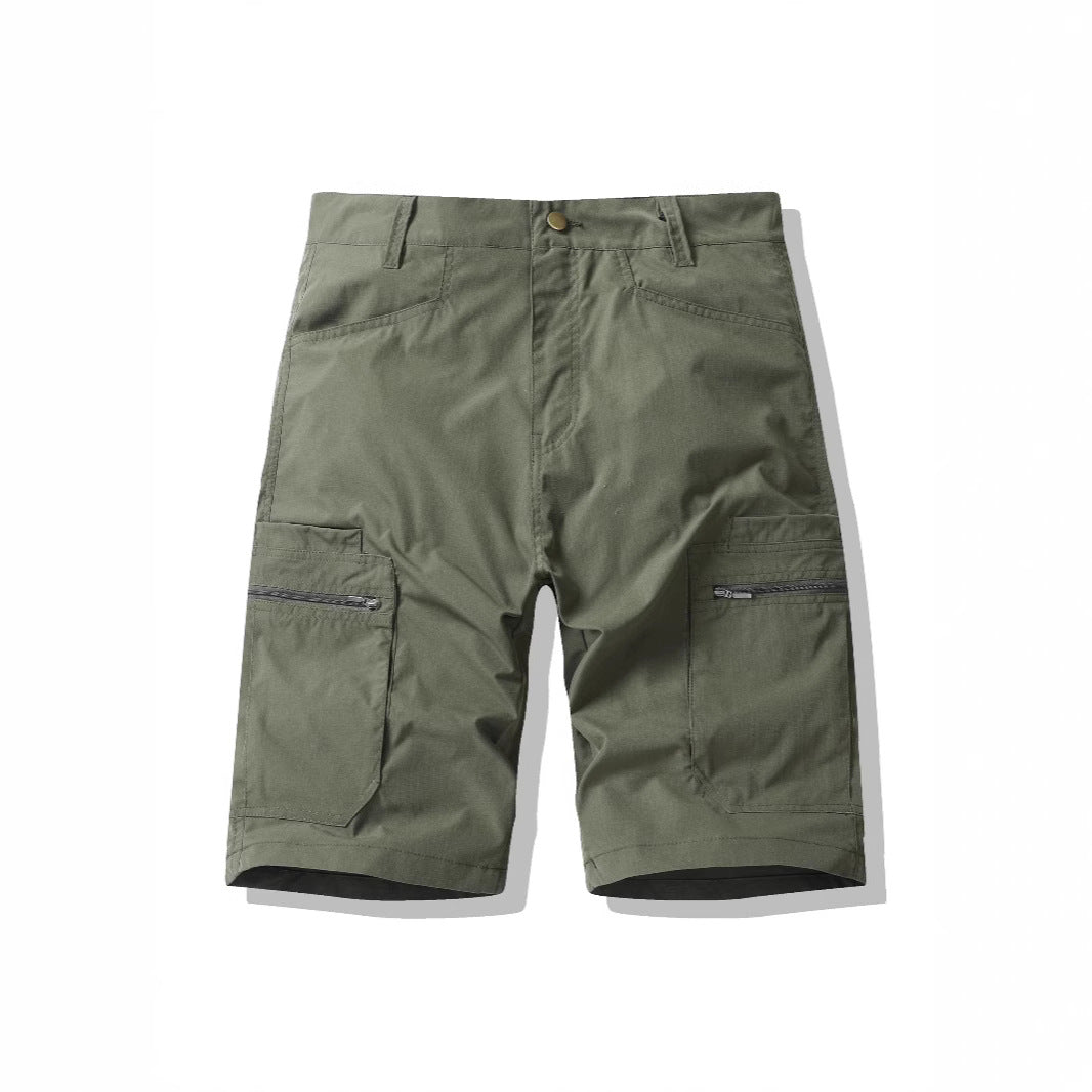Herrer Funktions-Cargoshorts med praktiske lynlåslommer Stilla