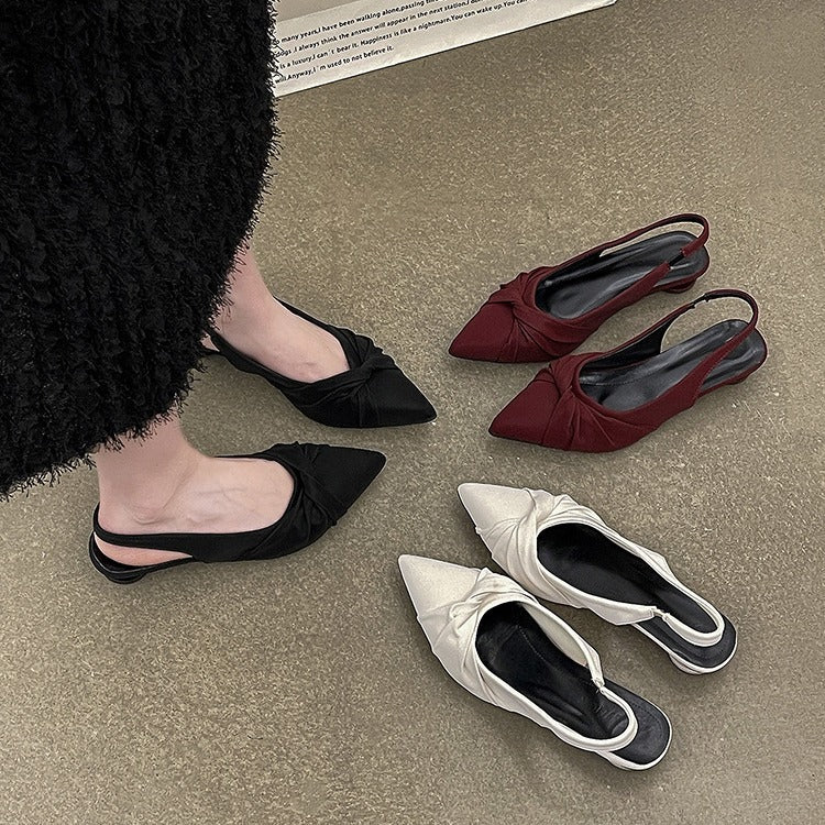 Femme Spidsnaht Slingback-Hæle med knyttet design Stilla