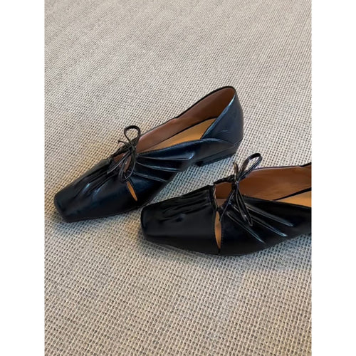 Dame Elegant Metallic Flade Sko med Sløjfedetalje Stilla