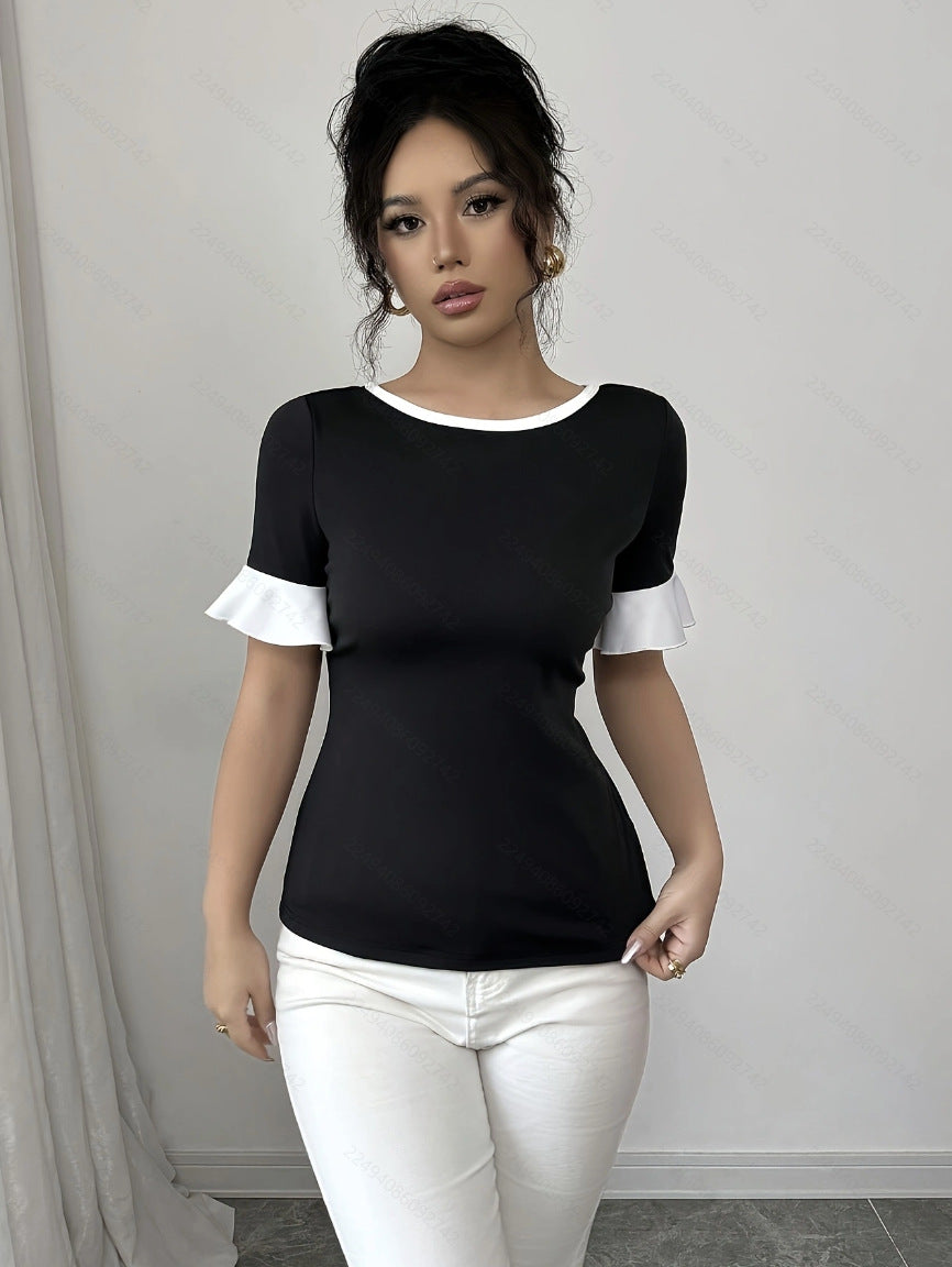 Dame Elegant Ruffled Sleeve Top Stilla