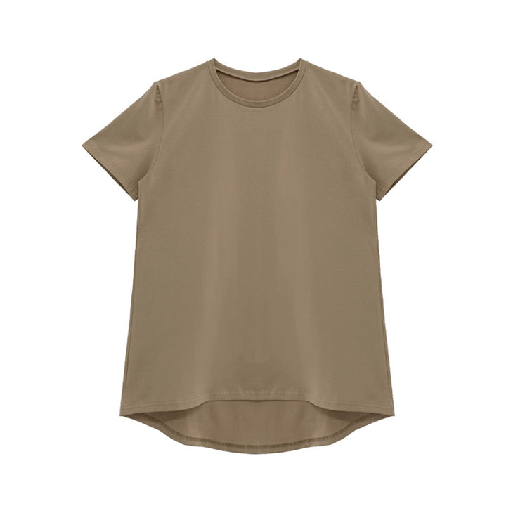 Dame afslappet T-shirt med asymmetrisk bund og åndbart materiale Stilla