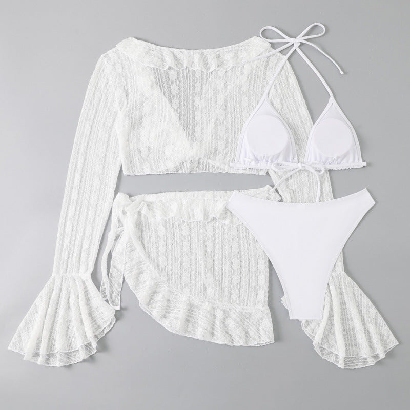Dame Bikinisæt med cropped Lace-top og indpakningsskørter Stilla