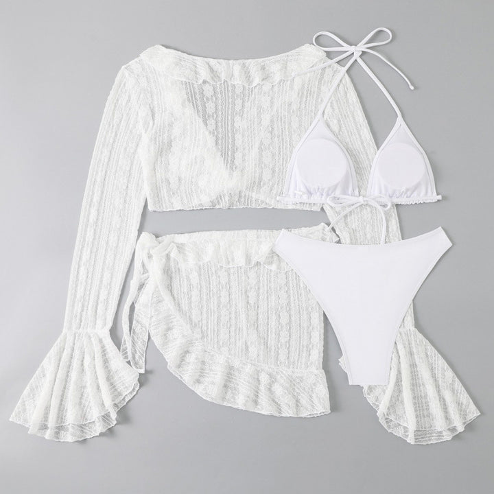 Dame Bikinisæt med cropped Lace-top og indpakningsskørter Stilla