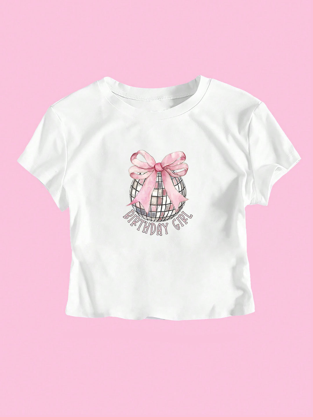 Dame Crop-T-Shirt med festligt fødselsdagstema Skovae