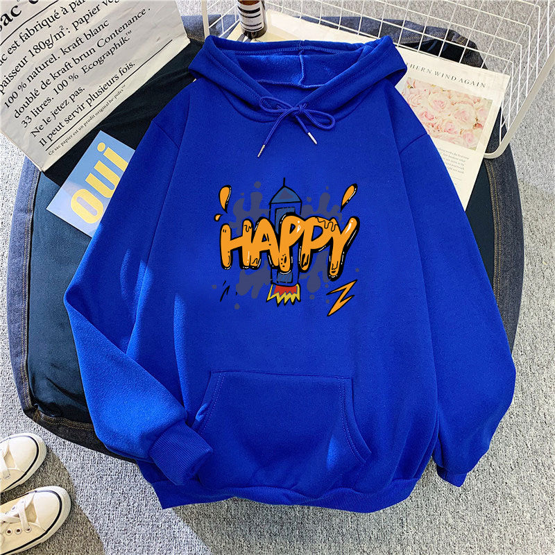 Dame hætte sweatshirt med munter grafisk design Skovae