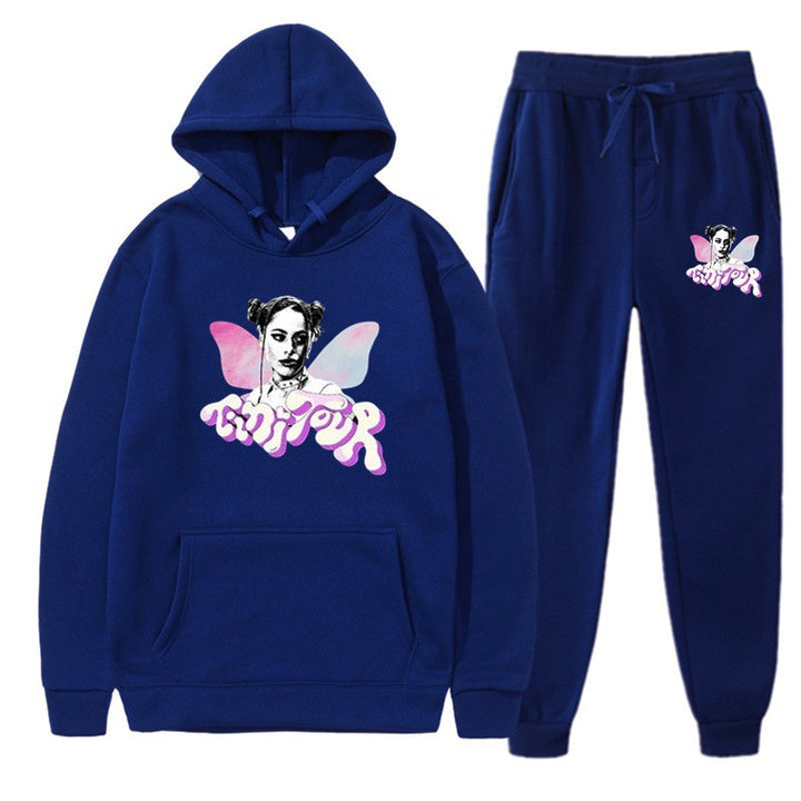 Women's sweatshirt og joggebukser sæt med kreativ grafisk design Skovae