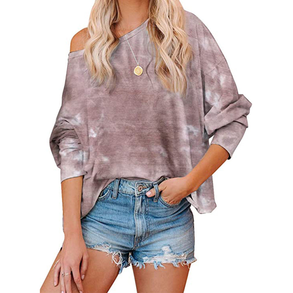 Dame Lækkert Oversized Sweatshirt med moderne Tie-Dye Design Stilla