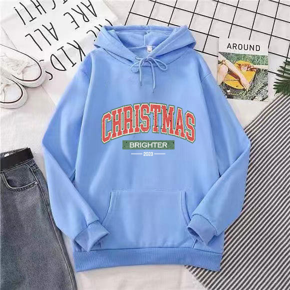 Kvindernes hætte sweatshirt med festligt juletmotiv Skovae