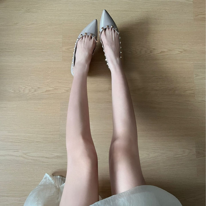 Dame elegante spidse Ballerinas med nitter Stilla