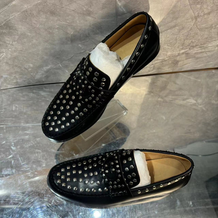 Mænds negledekorerede læderslippers Stilla